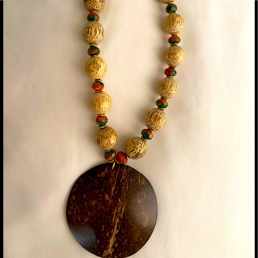 Wooden beaded necklace